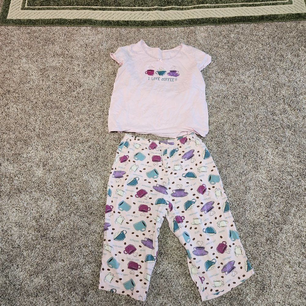 Pink I Love Coffee PJs Wommens Size L